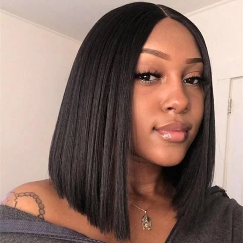 360 Lace Frontal Bob  Short Wig Silky Straight