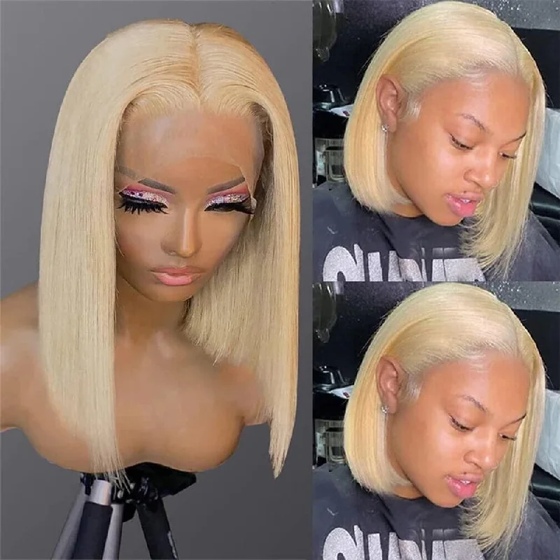 Sterly 613 Blonde Bob Wigs Human Hair Straight 13×4/13×6 Lace Front Bob Wigs