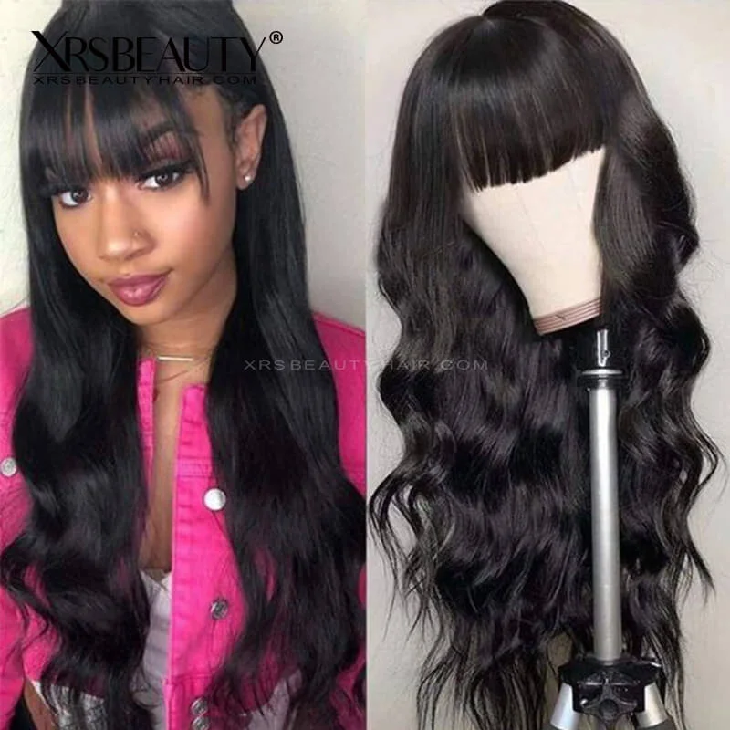 Body Wave Wig with Bangs 13x4 lace Front Wig Remy Human Hair [CFW88]