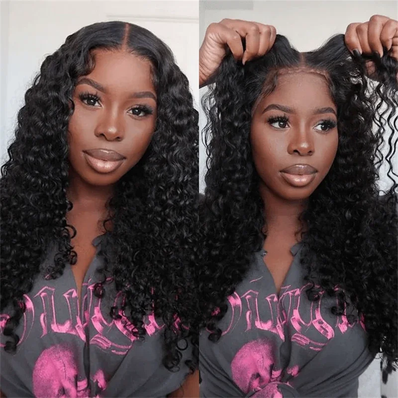 Brennas Hair Deep Wave Glueless  5x5 / 4x6 Pre-Cut HD Lace Closure Wig Natural Color Human Hair Wig 180% Density