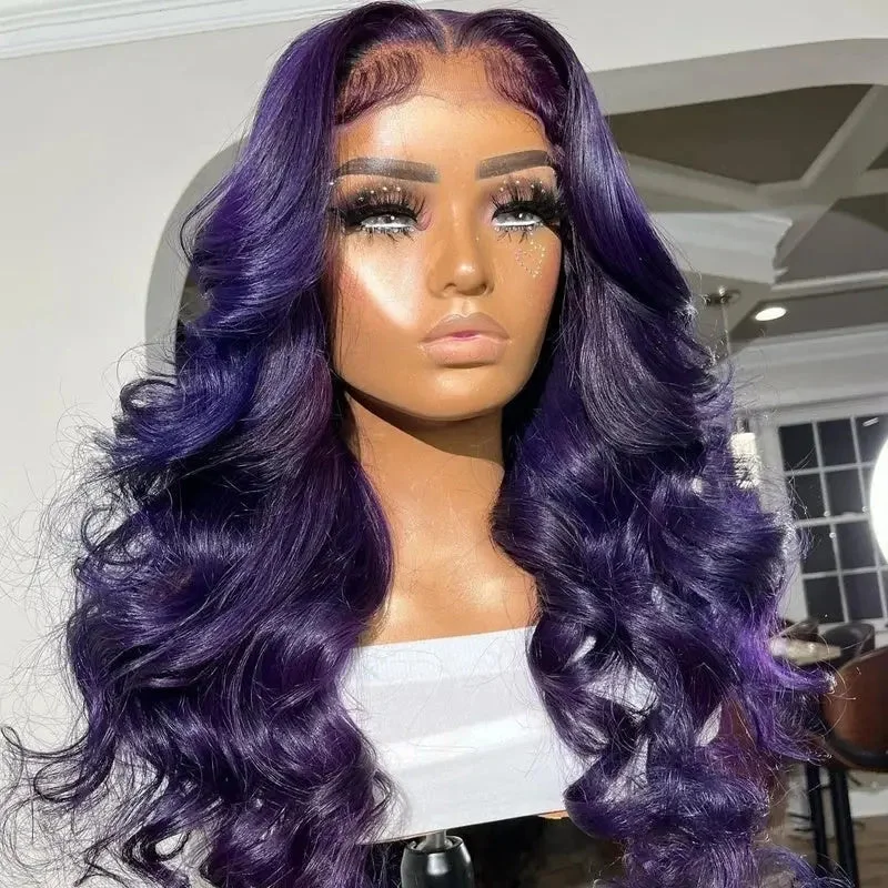 Cuticle Aligned Glueless Purple Color Loose Wave