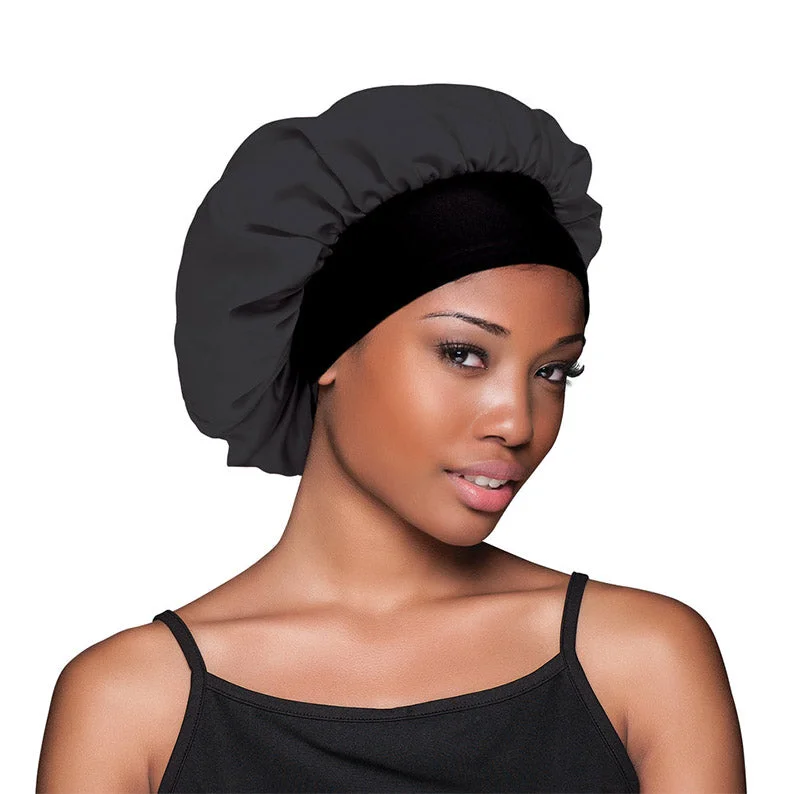 FIRSTLINE EVOLVE Satin Wide-Edge Bonnet [BLACK] #1661