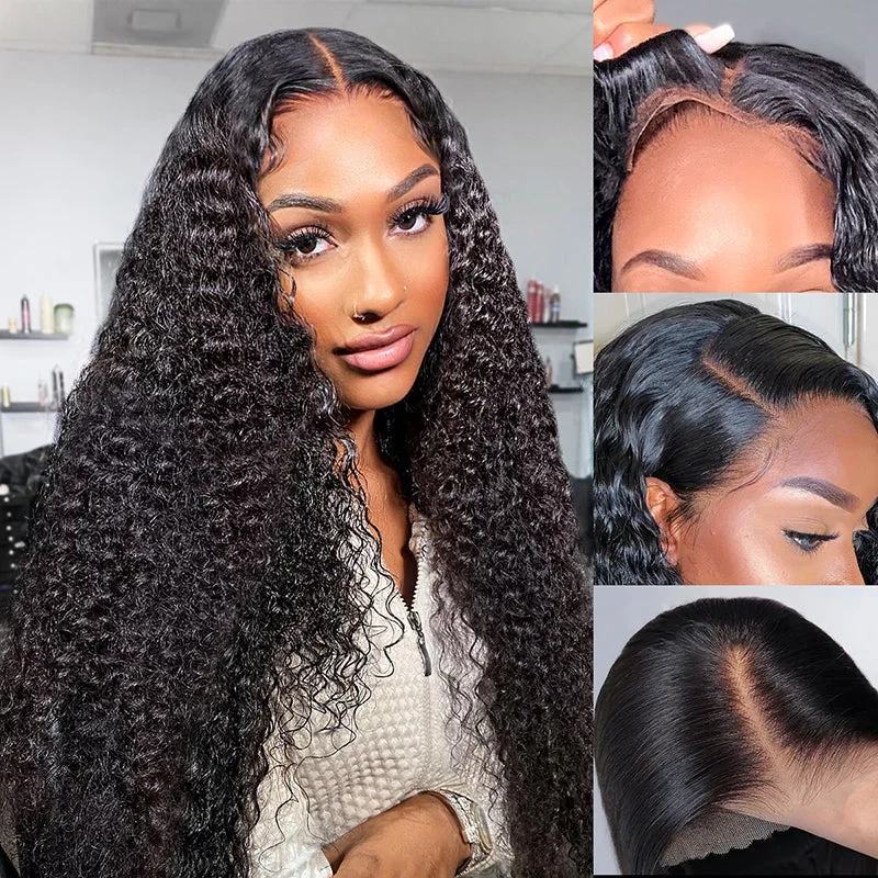 Lemoda Kinky Curly 13x4 HD Lace Frontal Wig Human Hair Natural Color