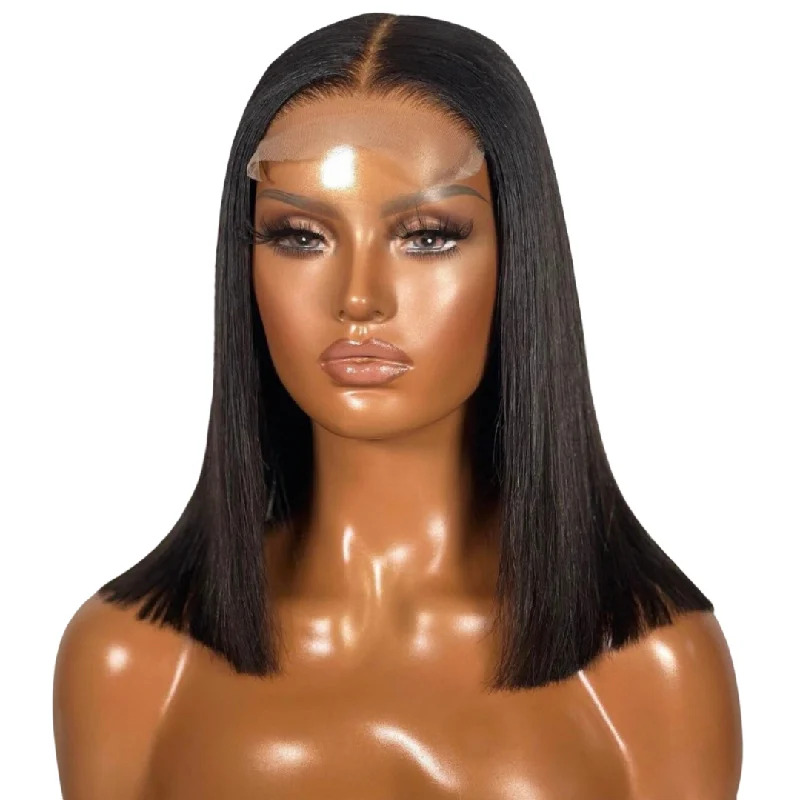 Amaka Straight Black Bob Wigs Human Hair Wig