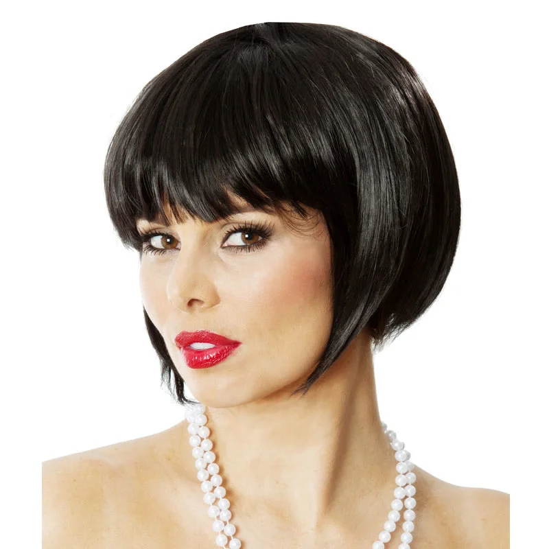 20s Party Bob Flapper Wig Black