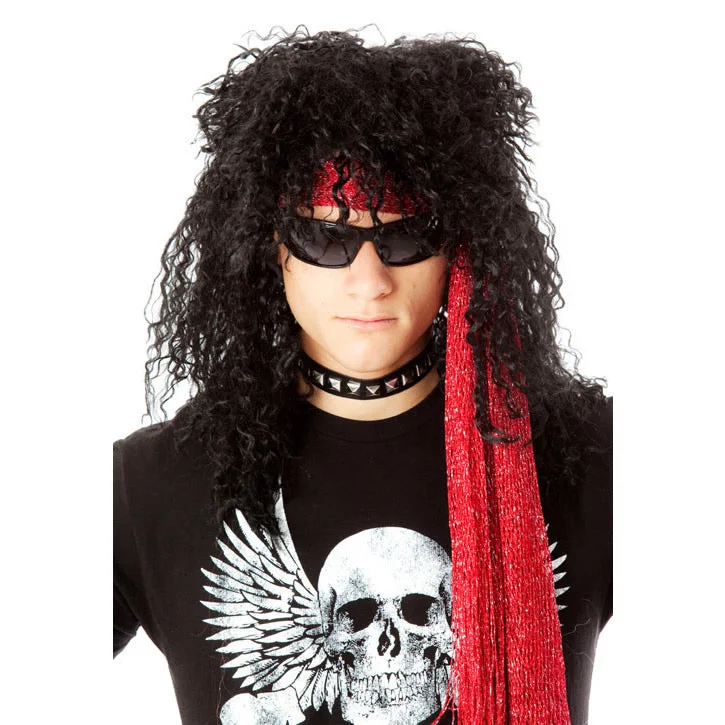 80s Heavy Metal Rocker Wig Black