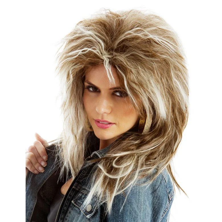 80s Rock Diva Tina Turner Wig Brown and Blond