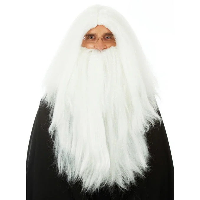 Buy Merlin Wizard Wig and Beard White