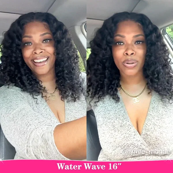 Lynee Same Water Wave Bob Wear Go Wigs Pre-cut HD Lace Ready To Wear Glueless Wig