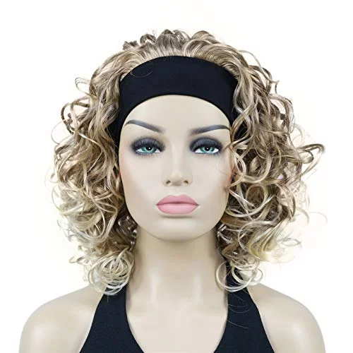 Curly Mixed Blonde 12 " Headband Wig