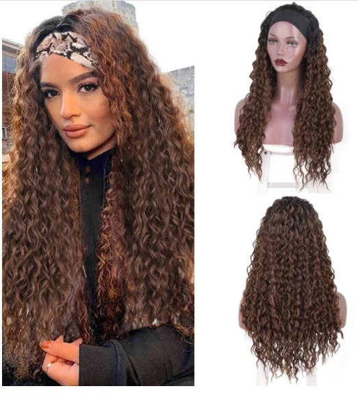 Deep Wave Heat Friendly Headband Wig