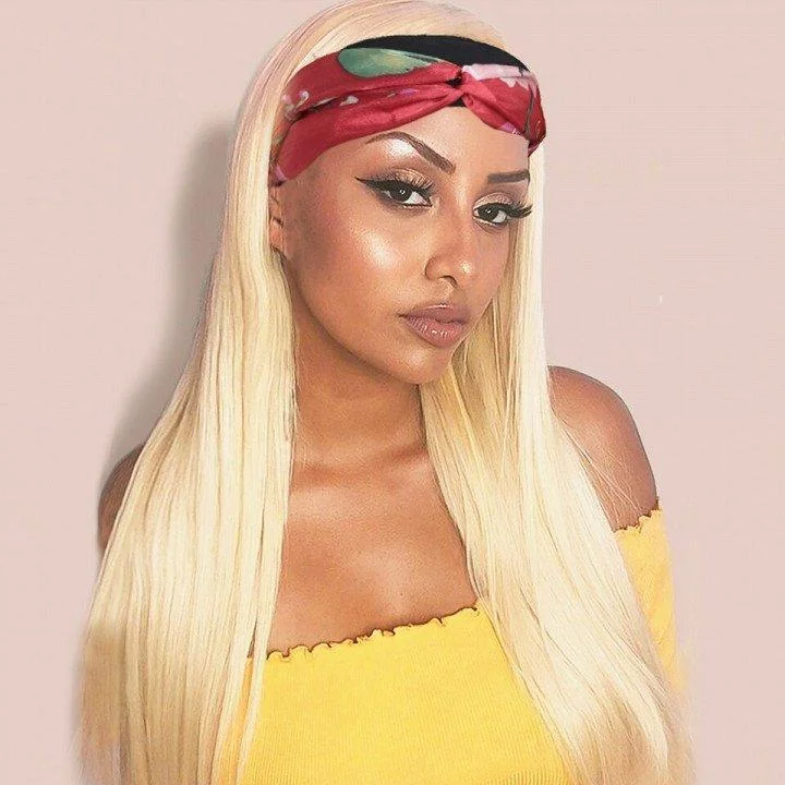 Mildwild Blonde Headband Wig Synthetic Hair For Gym 613#-2