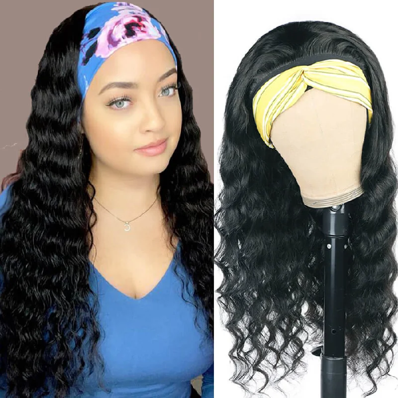 Glueless Loose Deep Wave Headband Human Hair Wig Beginner Friendly-Geeta Hair