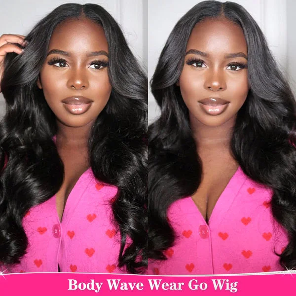 Invisible HD Lace Body Wave Glueless Human Hair Wig Lace Pre Cut Wear And Go Wigs