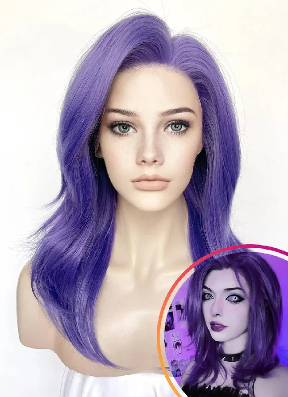 Purple Straight Lace Front Synthetic Wig LN6036