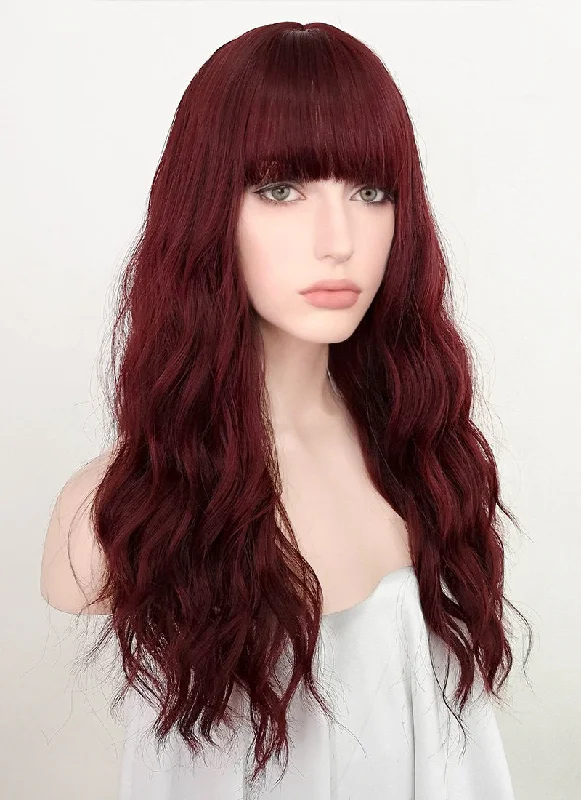 Red Wavy Synthetic Wig NS231