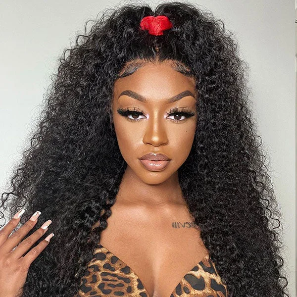 [Wear And Go Wig] Kinky Curly Hair Wigs 13x4 HD Lace Wigs Lace Pre-Cut Glueless Human Hair Wigs