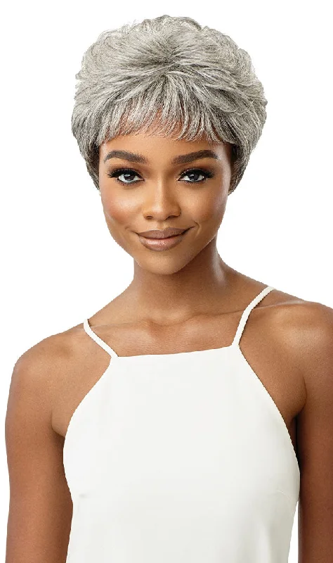 Outre Fab&Fly™ Gray Glamour Human Hair Full Cap Wig Theodora