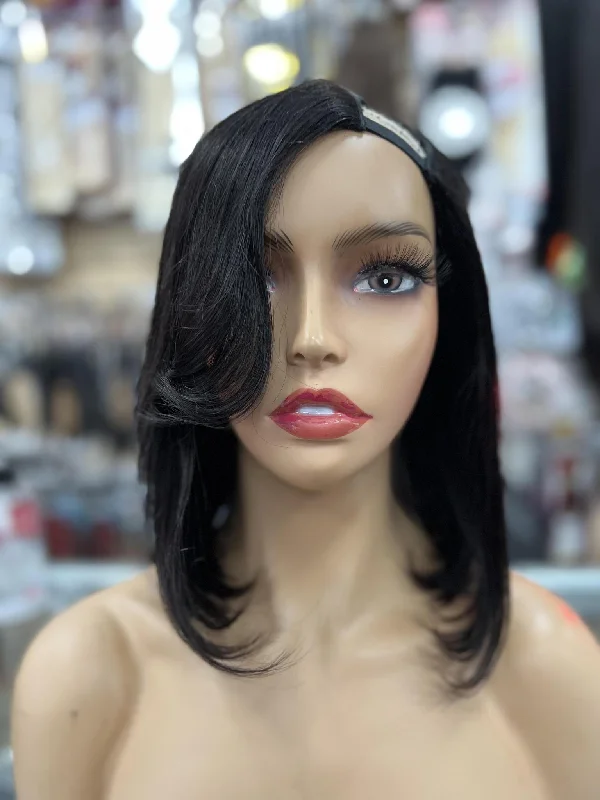 U-Part Straight Bob "Side Part" Human Hair Wig