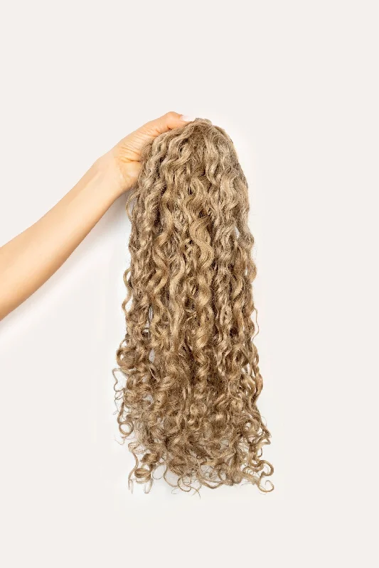 Ash Blonde Curly Clip-In Hair Extensions