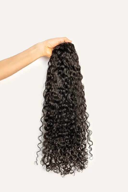 Natural Black Curly Clip-In Hair Extensions