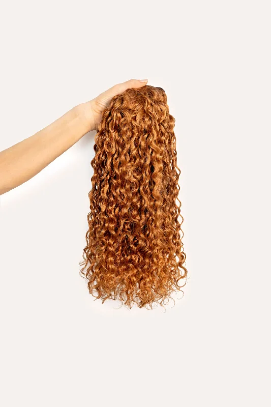 Strawberry Blonde Curly Clip-In Hair Extensions