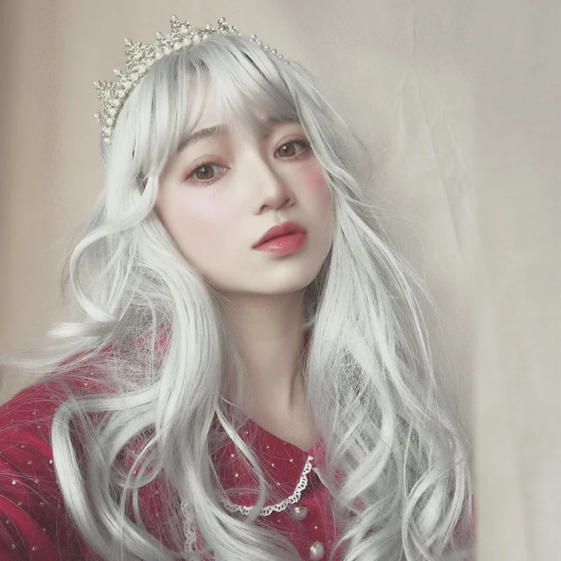 Fashion cool style silver white wig yv43184