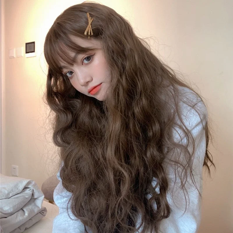 Lolita brown long curly hair wig YV43550