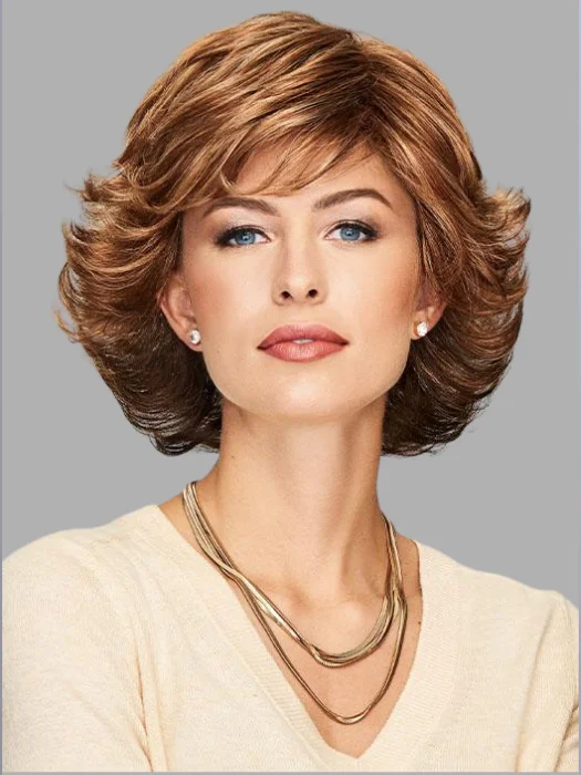  Loosely Waved Layers Brown Synthetic Wig