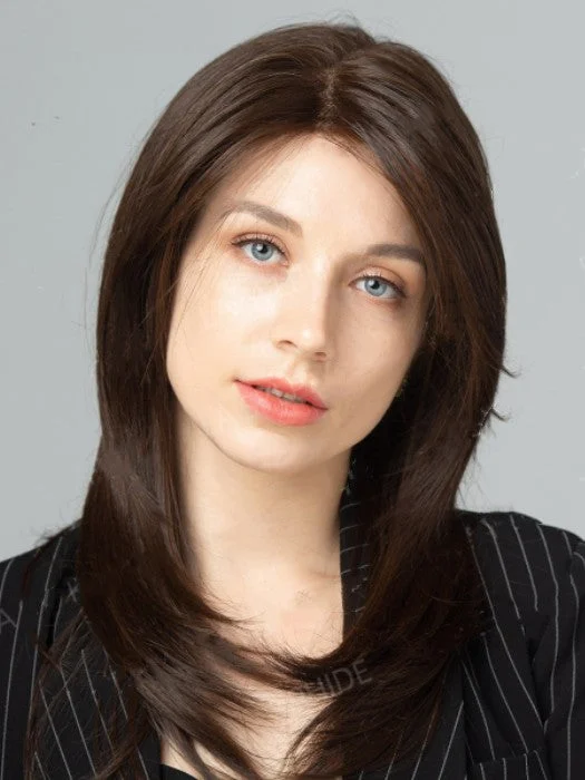 Medium Layered Straight Mono Frontal Synthetic Wigs By imwigs®