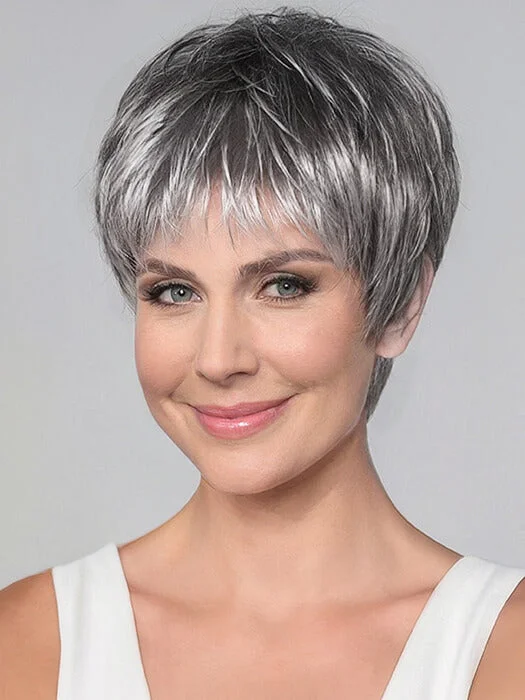 Natural Pixie Straight Layered Gray Synthetic Wigs By imwigs®