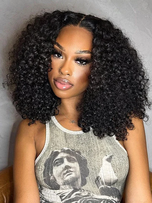 Wavymy Skin Melt 5x5 Kinky Curly Hair HD Lace Wigs Human Virgin Hair Lace Closure Wigs